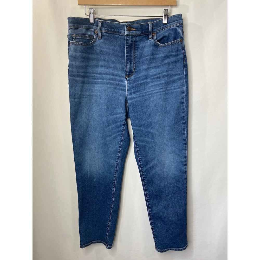 Lands' End Womens Jeans Size 16 Classic Rich Mom Straight Leg American Preppy